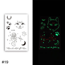 Load image into Gallery viewer, Colorful Luminous Tattoo Sticker Waterproof Long Lasting Luminous Tattoo Sticker Temporary Body Art Tattoo