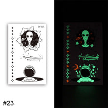Load image into Gallery viewer, Colorful Luminous Tattoo Sticker Waterproof Long Lasting Luminous Tattoo Sticker Temporary Body Art Tattoo