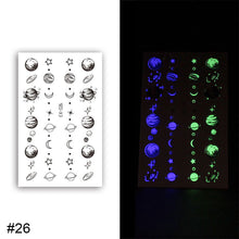 Load image into Gallery viewer, Colorful Luminous Tattoo Sticker Waterproof Long Lasting Luminous Tattoo Sticker Temporary Body Art Tattoo