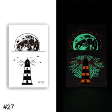 Load image into Gallery viewer, Colorful Luminous Tattoo Sticker Waterproof Long Lasting Luminous Tattoo Sticker Temporary Body Art Tattoo