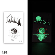 Load image into Gallery viewer, Colorful Luminous Tattoo Sticker Waterproof Long Lasting Luminous Tattoo Sticker Temporary Body Art Tattoo