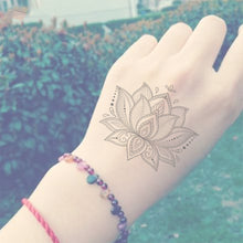 Load image into Gallery viewer, Black Tattoo Sticker Vintage Datura Flower Tattoo Sticker Waterproof Long Lasting Body Art Tattoo Sticker