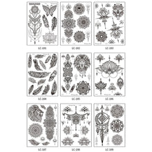 Load image into Gallery viewer, Black Tattoo Sticker Vintage Datura Flower Tattoo Sticker Waterproof Long Lasting Body Art Tattoo Sticker