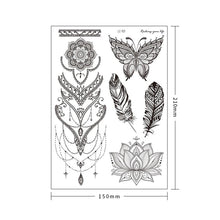 Load image into Gallery viewer, Black Tattoo Sticker Vintage Datura Flower Tattoo Sticker Waterproof Long Lasting Body Art Tattoo Sticker