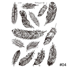 Load image into Gallery viewer, Black Tattoo Sticker Vintage Datura Flower Tattoo Sticker Waterproof Long Lasting Body Art Tattoo Sticker
