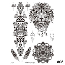 Load image into Gallery viewer, Black Tattoo Sticker Vintage Datura Flower Tattoo Sticker Waterproof Long Lasting Body Art Tattoo Sticker