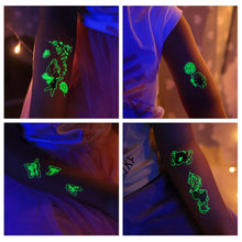 Load image into Gallery viewer, Butterfly Luminous Tattoo Sticker Waterproof Long Lasting Funny Luminous Tattoo Sticker Body Art Tattoo for Kids