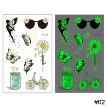 Load image into Gallery viewer, Butterfly Luminous Tattoo Sticker Waterproof Long Lasting Funny Luminous Tattoo Sticker Body Art Tattoo for Kids