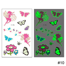 Load image into Gallery viewer, Butterfly Luminous Tattoo Sticker Waterproof Long Lasting Funny Luminous Tattoo Sticker Body Art Tattoo for Kids