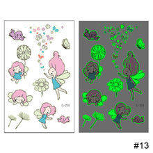 Load image into Gallery viewer, Butterfly Luminous Tattoo Sticker Waterproof Long Lasting Funny Luminous Tattoo Sticker Body Art Tattoo for Kids