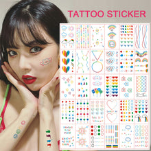 Load image into Gallery viewer, 30pcs/set Colorful Tattoo Stickers Waterproof Temporary Rainbow Line Cute Love Tattoo Stickers Body Art Tattoo
