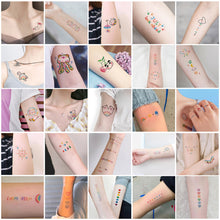 Load image into Gallery viewer, 30pcs/set Colorful Tattoo Stickers Waterproof Temporary Rainbow Line Cute Love Tattoo Stickers Body Art Tattoo