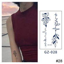Load image into Gallery viewer, Small Fresh Herbal Tattoo Sticker Waterproof Long Lasting Tattoo Sticker Temporary Body Art Tattoo for Women Men