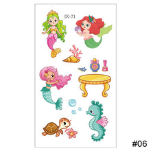Load image into Gallery viewer, Cartoon Mermaid Tattoo Sticker Waterproof Sweatproof Cute Funny Tattoo Sticker Temporary Body Art Tattoo for Kids