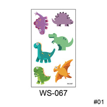 Load image into Gallery viewer, Cartoon Dinosaur Tattoo Sticker Cute Funny Waterproof Sweatproof Tattoo Sticker Temporary Body Art Tattoo for Boys