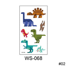Load image into Gallery viewer, Cartoon Dinosaur Tattoo Sticker Cute Funny Waterproof Sweatproof Tattoo Sticker Temporary Body Art Tattoo for Boys