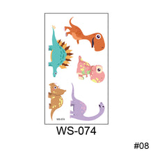 Load image into Gallery viewer, Cartoon Dinosaur Tattoo Sticker Cute Funny Waterproof Sweatproof Tattoo Sticker Temporary Body Art Tattoo for Boys