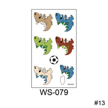 Load image into Gallery viewer, Cartoon Dinosaur Tattoo Sticker Cute Funny Waterproof Sweatproof Tattoo Sticker Temporary Body Art Tattoo for Boys