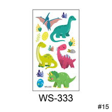Load image into Gallery viewer, Cartoon Dinosaur Tattoo Sticker Cute Funny Waterproof Sweatproof Tattoo Sticker Temporary Body Art Tattoo for Boys