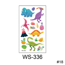 Load image into Gallery viewer, Cartoon Dinosaur Tattoo Sticker Cute Funny Waterproof Sweatproof Tattoo Sticker Temporary Body Art Tattoo for Boys