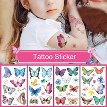 Load image into Gallery viewer, Children Cartoon Colorful Butterfly Tattoo Sticker Waterproof Sweatproof Cute Butterfly Tattoo Sticker Body Art Tattoo