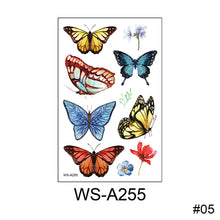 Load image into Gallery viewer, Children Cartoon Colorful Butterfly Tattoo Sticker Waterproof Sweatproof Cute Butterfly Tattoo Sticker Body Art Tattoo