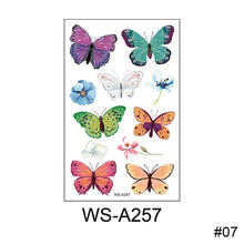 Load image into Gallery viewer, Children Cartoon Colorful Butterfly Tattoo Sticker Waterproof Sweatproof Cute Butterfly Tattoo Sticker Body Art Tattoo