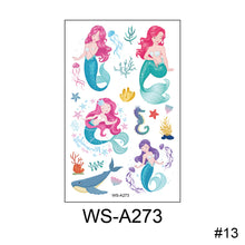 Load image into Gallery viewer, Children Waterproof Sweatproof Tattoo Sticker Cartoon Mermaid Tattoo Sticker Cute Funny Temporary Body Art Tattoo