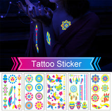 Load image into Gallery viewer, Creative Fluorescent Tattoo Sticker Waterproof Long Lasting Colorful Tattoo Stickers Fluorescent Body Art Tattoo