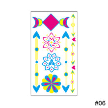 Load image into Gallery viewer, Creative Fluorescent Tattoo Sticker Waterproof Long Lasting Colorful Tattoo Stickers Fluorescent Body Art Tattoo