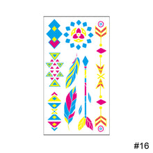 Load image into Gallery viewer, Creative Fluorescent Tattoo Sticker Waterproof Long Lasting Colorful Tattoo Stickers Fluorescent Body Art Tattoo