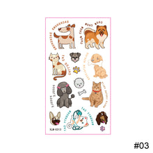 Load image into Gallery viewer, Cartoon Colorful Pet Tattoo Sticker Waterproof Sweatproof Cute Funny Pet Tattoo Sticker Body Art Tattoo for Kids