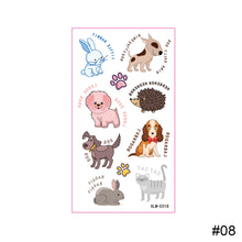 Load image into Gallery viewer, Cartoon Colorful Pet Tattoo Sticker Waterproof Sweatproof Cute Funny Pet Tattoo Sticker Body Art Tattoo for Kids