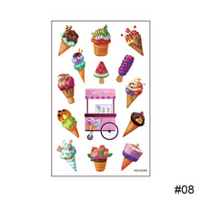 Load image into Gallery viewer, Children Cute Dessert Ice Cream Tattoo Sticker Waterproof Sweatproof Funny Tattoo Sticker Temporary Body Art Tattoo