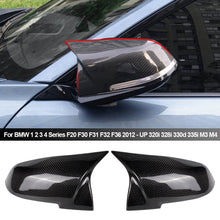 Load image into Gallery viewer, 2Pcs Car Rearview Mirror Cover Trims Side Wing Rear View Mirror Covers With Horn Styling For BMW 1 2 3 4 Series F20 F30 F31 F32 F36 2012 - UP 320i 328i 330d 335i M3 M4