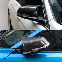 Load image into Gallery viewer, 2Pcs Car Rearview Mirror Cover Trims Side Wing Rear View Mirror Covers With Horn Styling For BMW 1 2 3 4 Series F20 F30 F31 F32 F36 2012 - UP 320i 328i 330d 335i M3 M4