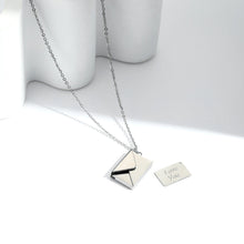 Load image into Gallery viewer, Love Letter Envelope Pendant Necklace Customized Stainless Steel Jewelry Confession Love You for Valentine Day Mother Day Gift