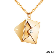 Load image into Gallery viewer, Love Letter Envelope Pendant Necklace Customized Stainless Steel Jewelry Confession Love You for Valentine Day Mother Day Gift