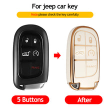 Load image into Gallery viewer, TPU Car Key Case Cover Fob For Jeep For Dodge Ram 1500 Journey Charger Dart Challenger Grand Cherokee Renegade Fiat Chrysler 300C