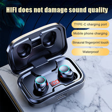Load image into Gallery viewer, TWS X10 Wireless Bluetooth Headset HIFI Stereo Sports Waterproof Noise Reduction Binaural Fingerprint Touch with Charging Box