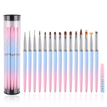 Load image into Gallery viewer, 15 Size DIY Soft French Nail Art Brush Painting Brush Flower Design Acrylic Line Drawing Pen Nail Gel Brush Manicure Tool