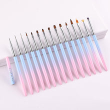 Load image into Gallery viewer, 15 Size DIY Soft French Nail Art Brush Painting Brush Flower Design Acrylic Line Drawing Pen Nail Gel Brush Manicure Tool