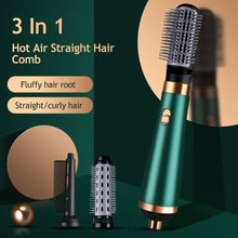 Load image into Gallery viewer, 3 In 1 Hot Air Comb Straight Coil Hair Dryer Hair Conditioner Egg Roll Temperature Control Protection Hair Styling Comb