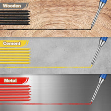 Load image into Gallery viewer, Solid Carpenter Pencil Set with 6 Refill Leads Built-in Sharpener for Deep Hole Mechanical Pencil Scribing Marking Woodworking ToolScriber