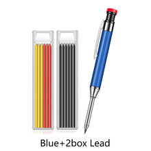 Load image into Gallery viewer, Solid Carpenter Pencil Set with 6 Refill Leads Built-in Sharpener for Deep Hole Mechanical Pencil Scribing Marking Woodworking ToolScriber
