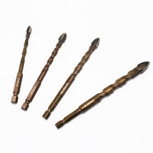 Load image into Gallery viewer, 3-12mm Cross Hex Tile Drill Bits for Glass Ceramic Concrete Hole Opener Hard Alloy Triangle Carbide Drills Bit Tools