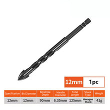 Load image into Gallery viewer, 3-12mm Cross Hex Tile Drill Bits for Glass Ceramic Concrete Hole Opener Hard Alloy Triangle Carbide Drills Bit Tools