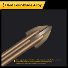 Load image into Gallery viewer, 3-12mm Tungsten Carbide Glass Drill Bit Cross Spear Head Drill Bits Alloy Carbide Point with 4 Cutting Edges Drilling Tool Hole Opener for Wall