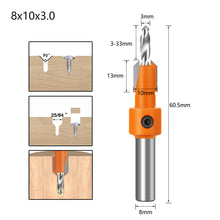 Load image into Gallery viewer, Hss Countersink Router Bit 8/10MM Shank Screw Extractor Woodworking Milling Cutter for Wood
