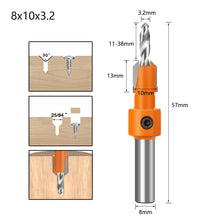 Load image into Gallery viewer, Hss Countersink Router Bit 8/10MM Shank Screw Extractor Woodworking Milling Cutter for Wood